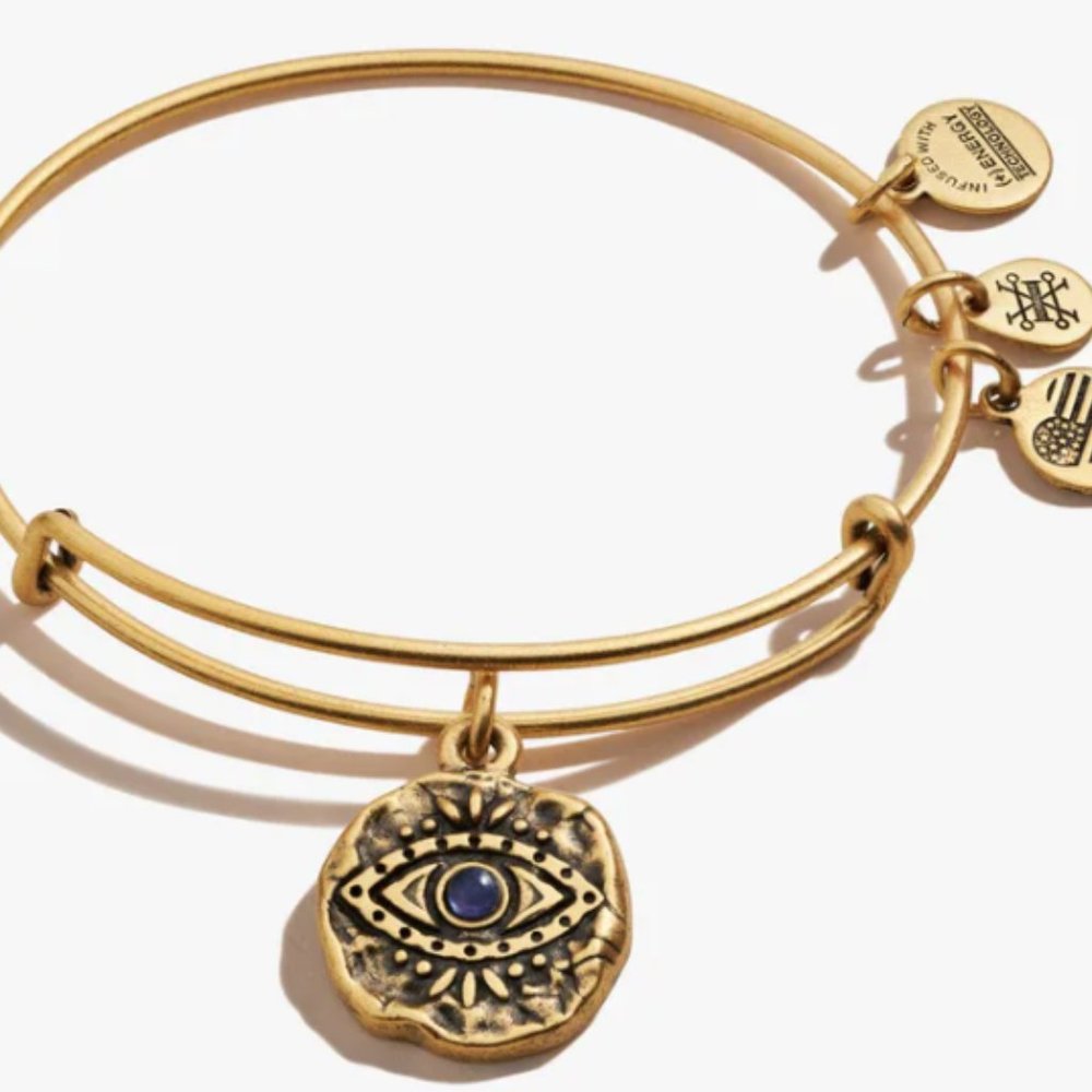 Evil Eye Molten Coin Charm Bangle